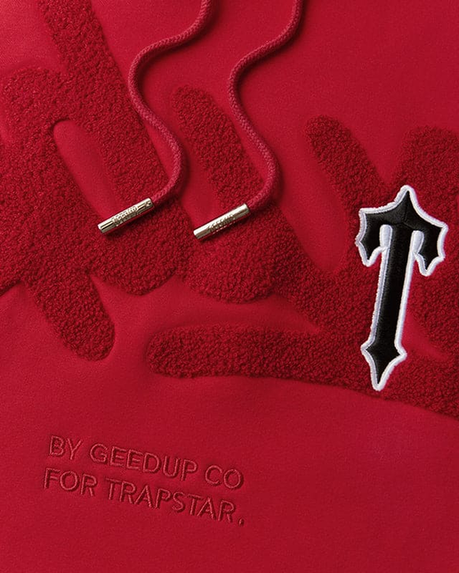 Trapstar x GEEDUP Handstyle x Irongate Hoodie Red LARGE