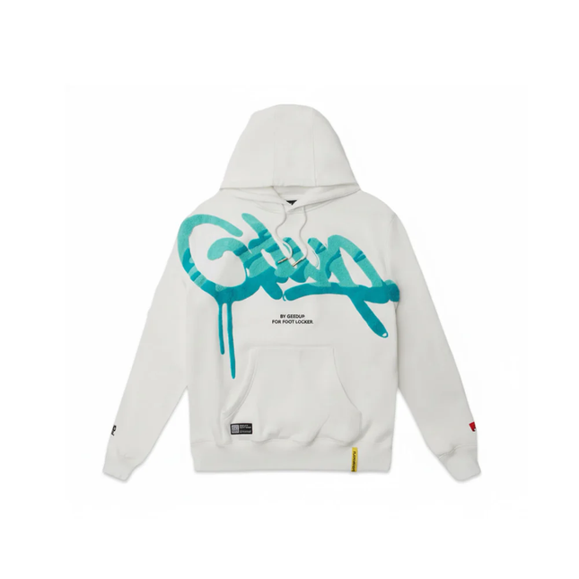 Geedup Handstyle x Foot Locker Hoodie 'White / Aqua / Turbo Green'