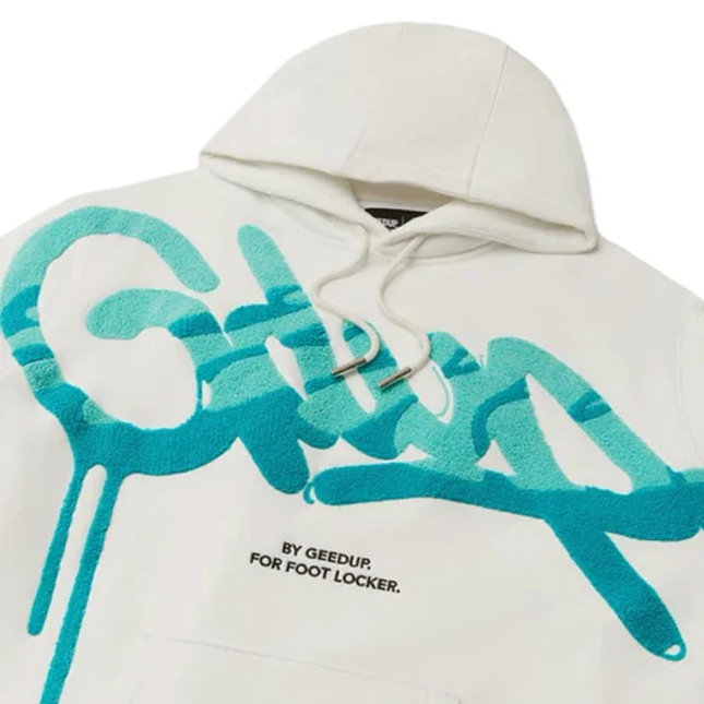 Geedup Handstyle x Foot Locker Hoodie 'White / Aqua / Turbo Green'