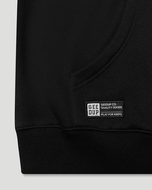 GEEDUP Team Logo/Handstyle Hoodie Black/Grey/White Size - Large