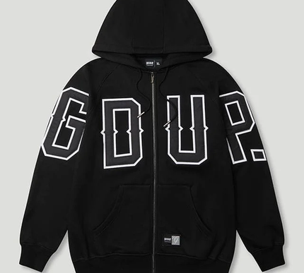 G.D.U.P Zip Hoodie Black/White hoodie Size - Large