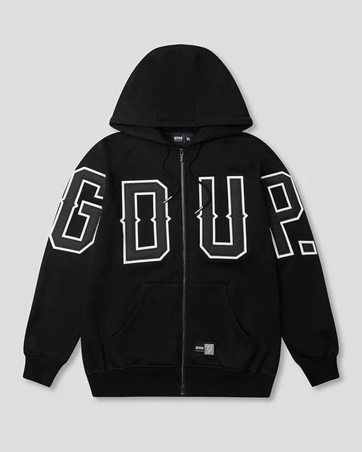 G.D.U.P Zip Hoodie Black/White hoodie Size - Large