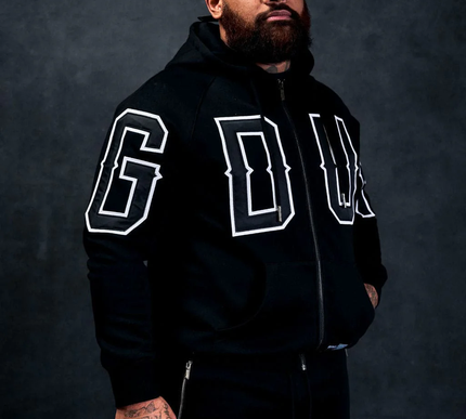 G.D.U.P Zip Hoodie Black/White hoodie Size - Large