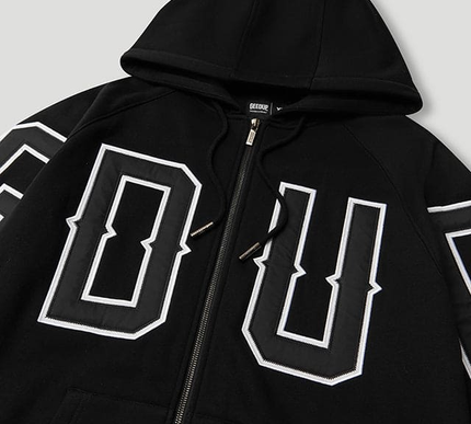 G.D.U.P Zip Hoodie Black/White hoodie Size - Large