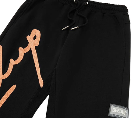 Geedup Signature Trackpants 'Black / Peach' (2024) Size - Large