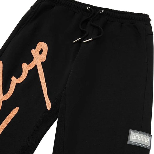 Geedup Signature Trackpants 'Black / Peach' (2024) Size - Large