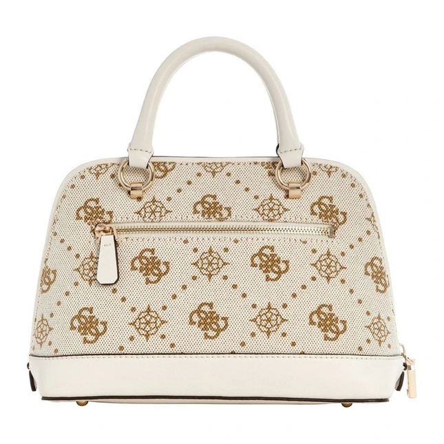 GUESS Neda Dome Satchel in Off White Logo