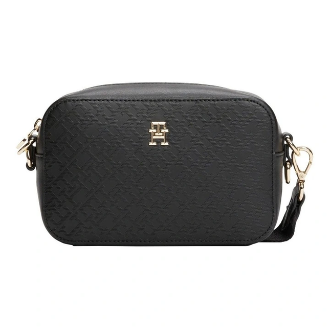 Tommy Hilfiger Distinct Embossed Monogram Camera Bag in Black