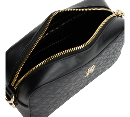 Tommy Hilfiger Distinct Embossed Monogram Camera Bag in Black