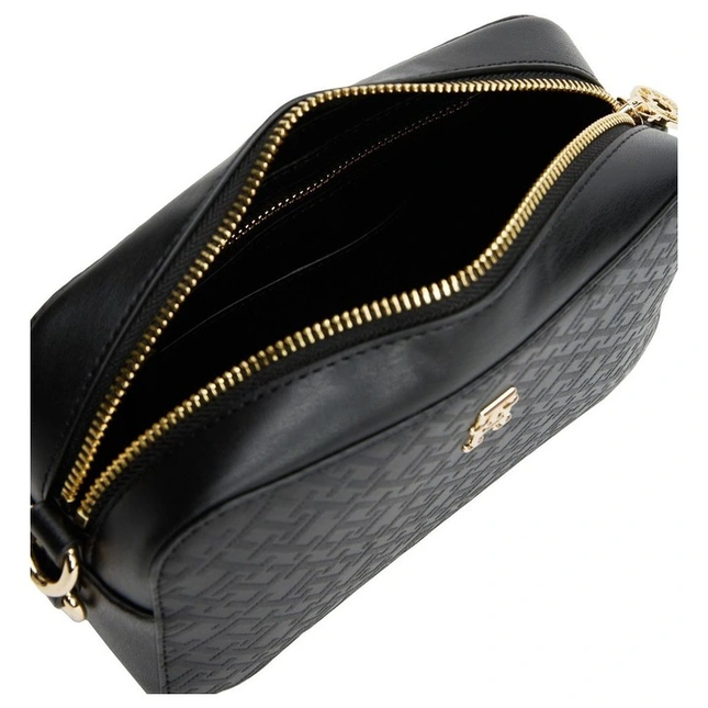 Tommy Hilfiger Distinct Embossed Monogram Camera Bag in Black