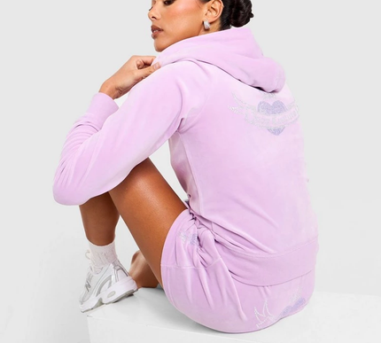 JUICY COUTURE Velour Full Zip Hoodie Size - Small