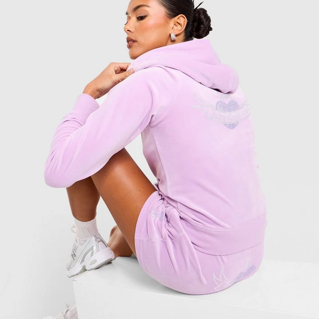 JUICY COUTURE Velour Full Zip Hoodie Size - Small