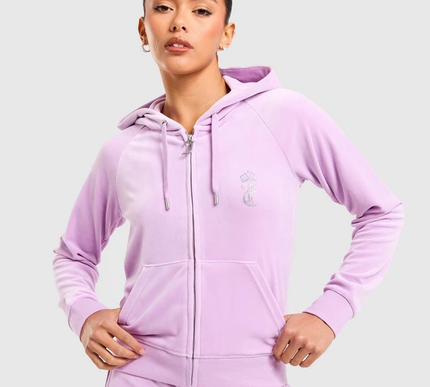 JUICY COUTURE Velour Full Zip Hoodie Size - Small