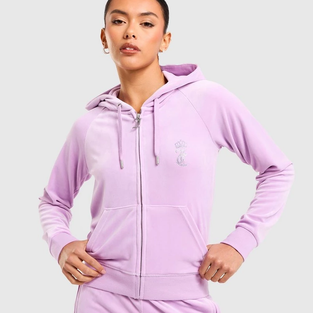 JUICY COUTURE Velour Full Zip Hoodie Size - Small