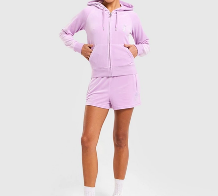 JUICY COUTURE Velour Full Zip Hoodie Size - Small