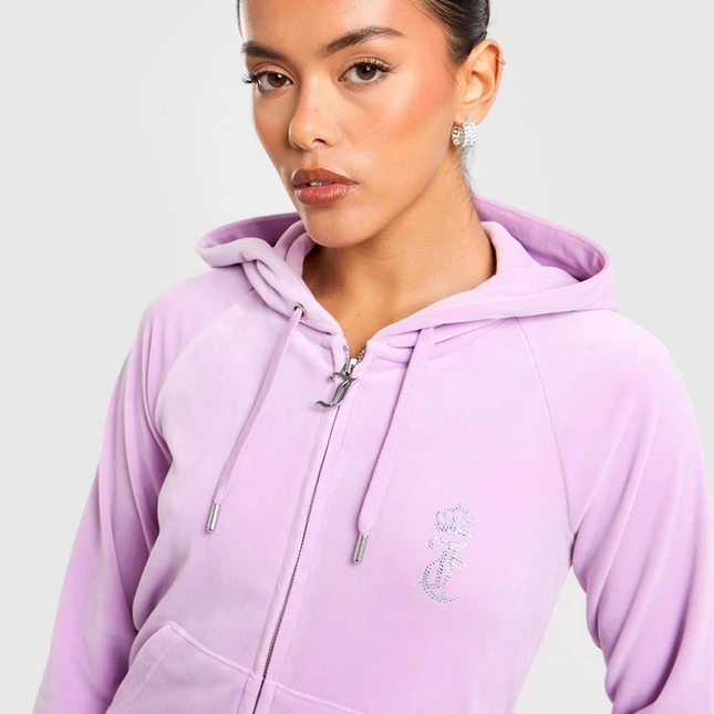 JUICY COUTURE Velour Full Zip Hoodie Size - Small