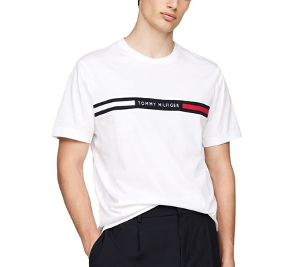 Crew Neck Logo Panel T-shirt in White