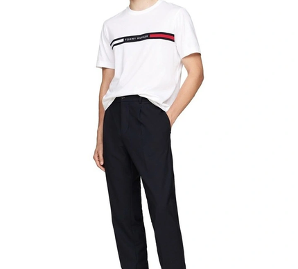 Crew Neck Logo Panel T-shirt in White