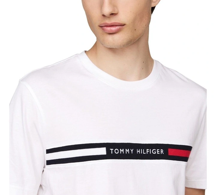 Crew Neck Logo Panel T-shirt in White