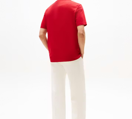 Crew Neck Logo Panel T-shirt in red Size - Medium