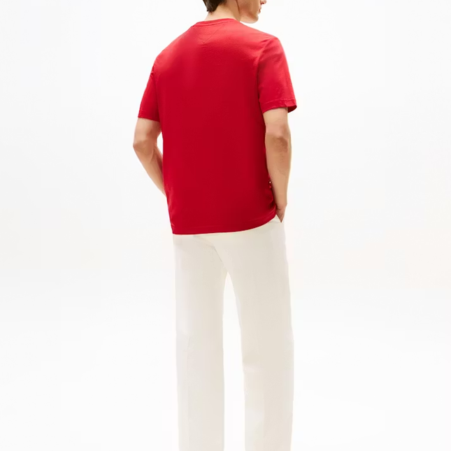 Crew Neck Logo Panel T-shirt in red Size - Medium