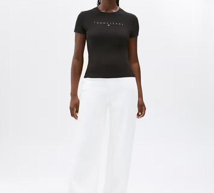 Tommy Hilfiger Slim Tonal Linear Tee - black Size - XS