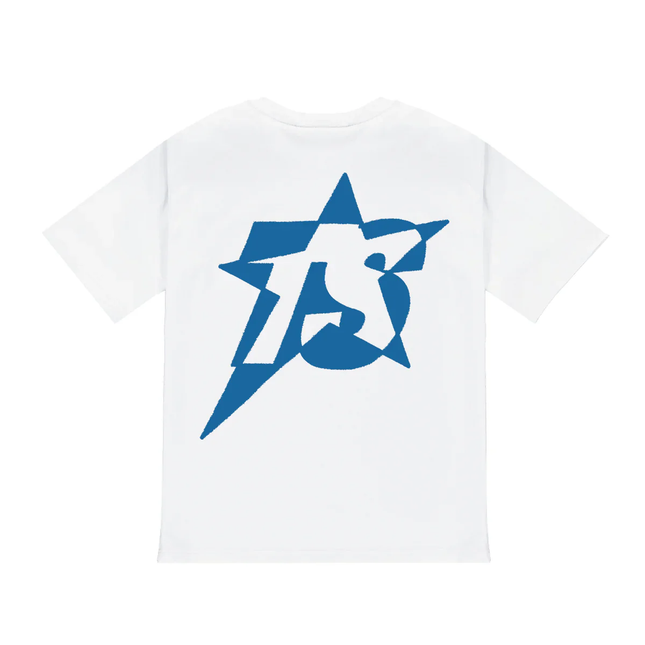 trapstar Star Print Tee - White/Blue Size - Medium