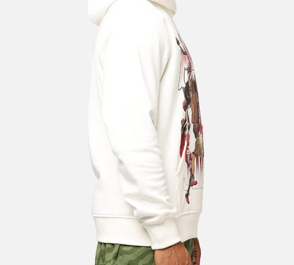 Jumpman Flight Graphic Fleece Pullover Hoodie - Small / white
