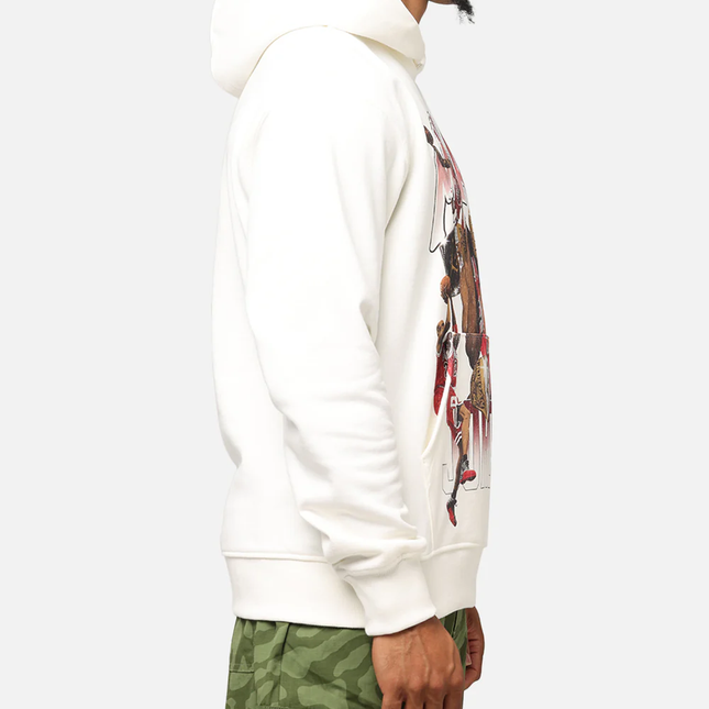 Jumpman Flight Graphic Fleece Pullover Hoodie - Small / white