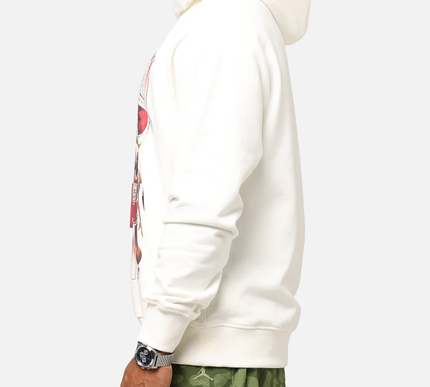 Jumpman Flight Graphic Fleece Pullover Hoodie - Small / white
