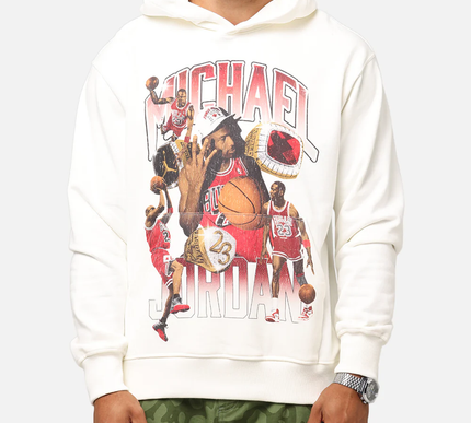 Jumpman Flight Graphic Fleece Pullover Hoodie - Small / white