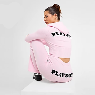 Playboy Pink Flared diamante leggings
