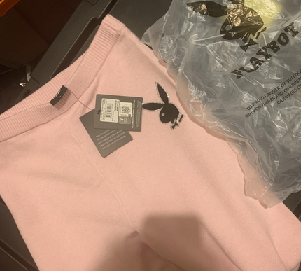 Playboy Pink Flared diamante leggings