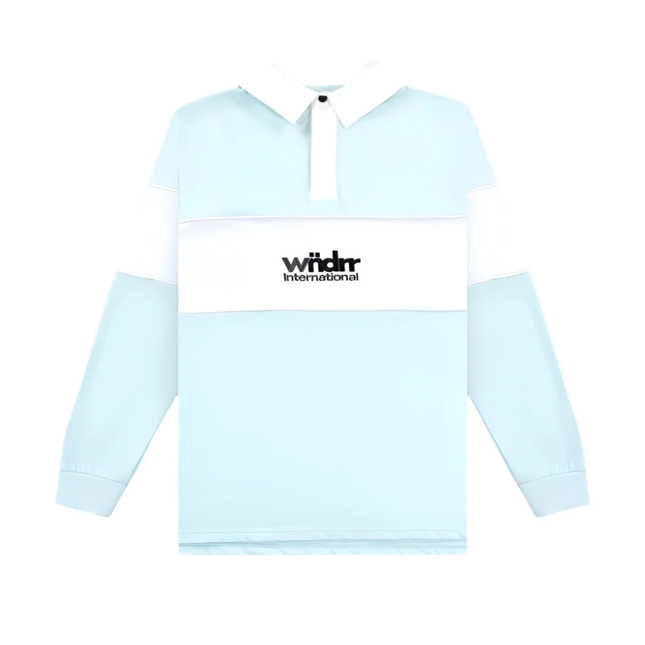 WNDRR International Panel Rugby Polo - Baby Blue - Size small