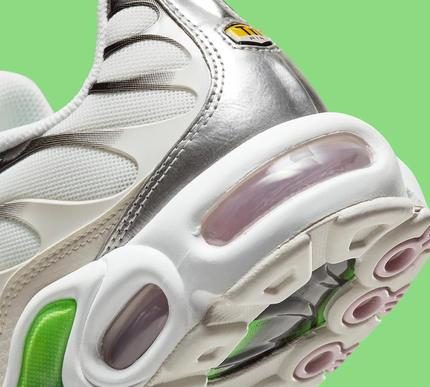 Nike Air Max Plus White Neon Metallic Silver (Women's)  Size - 6us