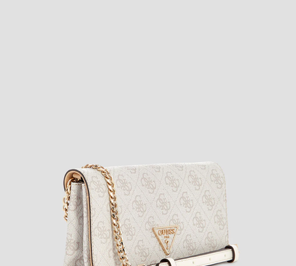GUESS noelle crossbody organiser bag White