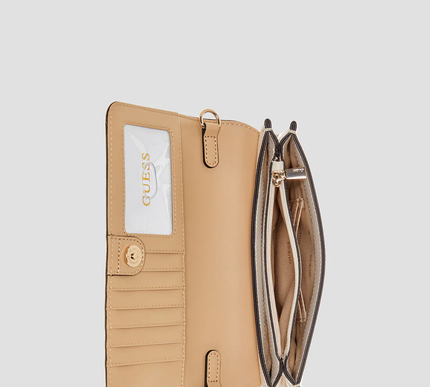 GUESS noelle crossbody organiser bag White