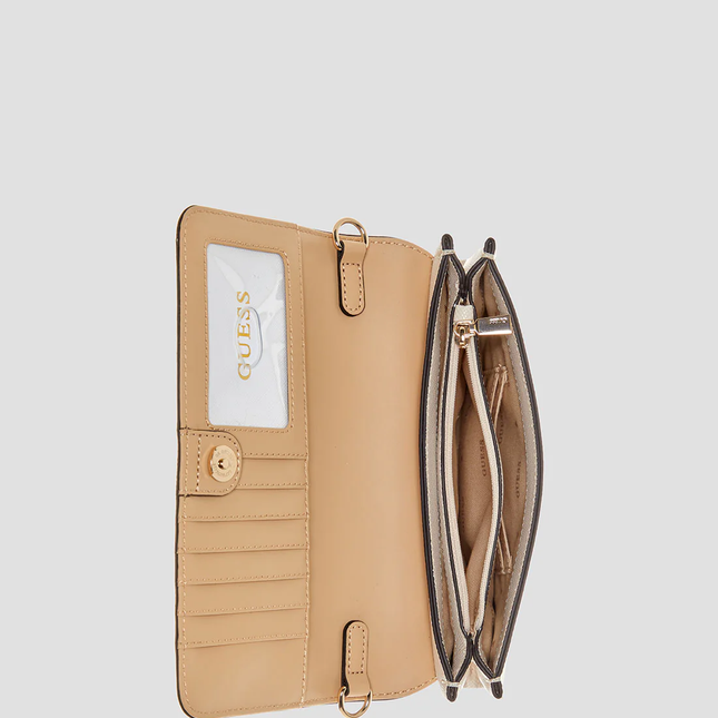 GUESS noelle crossbody organiser bag White