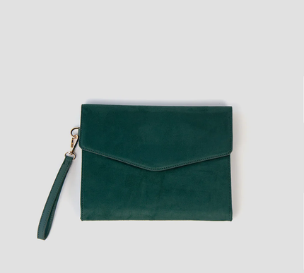 Guess Green suede wristlet