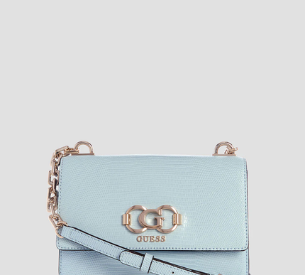 Guess Blue salinge flap crossbody bag