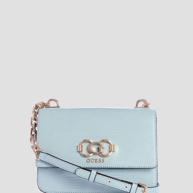 Guess Blue salinge flap crossbody bag