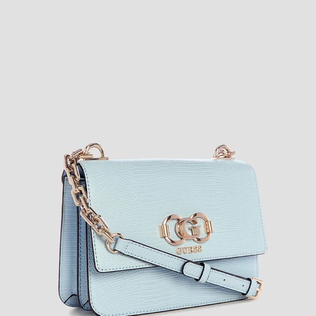 Guess Blue salinge flap crossbody bag