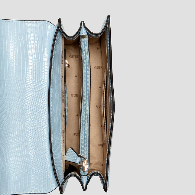 Guess Blue salinge flap crossbody bag