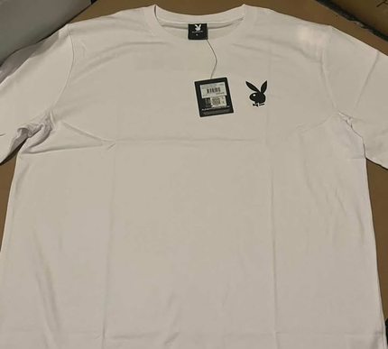 PLAYBOY White tee black logo - L
