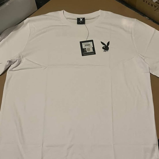 PLAYBOY White tee black logo - L