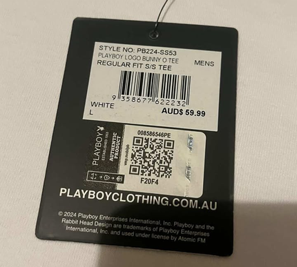 PLAYBOY White tee black logo - L