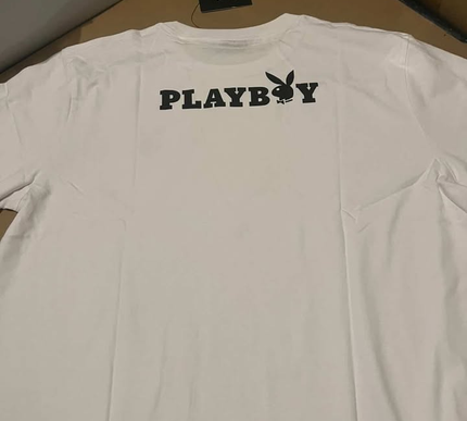 PLAYBOY White tee black logo - L