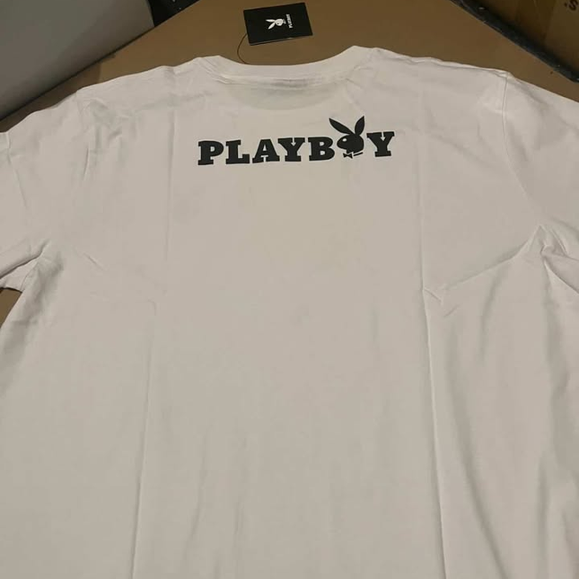 PLAYBOY White tee black logo - L