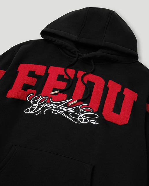 Geedup Team Logo/Handstyle Hoodie Black/Red large