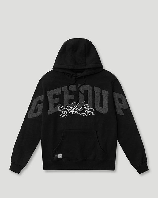 Geedup Team Logo Cursive Hoodie Black/Grey Large